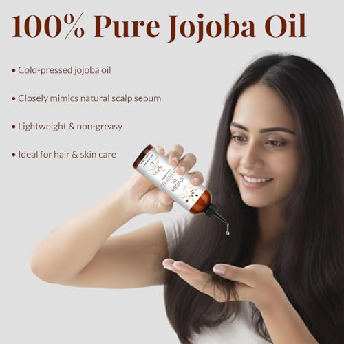 Image of AVD ORGANICS Jojoba Oil for Skin | 100% Pure (6.7 fl oz) Cold Pressed Unrefined Hexane Free | Moisturizing for Face, Hair, Skin & Nails | 200ML
