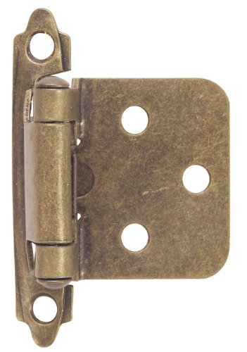 Hardware House 64-4518 Contractor Pack Flush Cabinet Hinge, Antique Brass, 10-Pack