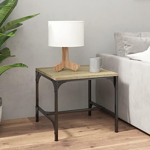 Vetnasa Mesa Auxiliar Madera contrachapada Roble Sonoma 40x40x35 cm Mobiliario, Mesas, Mesas Decorativas, Mesas de Centro Marrón 4,2 KG