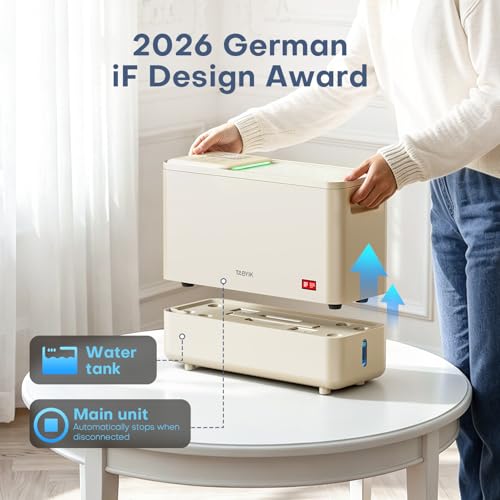 Image of Dehumidifier for Basement with Drain Hose and 1.2 Gal Tank, Max 21 Pints /D | 2025 German iF Design Award, 1500 Sq.Ft Dehumidifiers for Home RV Bathroom Bedroom, Child Safety Lock, Auto Shut Off