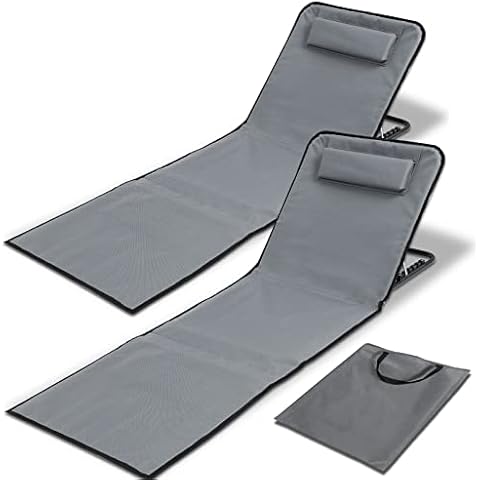 Izrielar Esterilla de playa 2 x plegable, respaldo ajustable en 5 niveles Cover