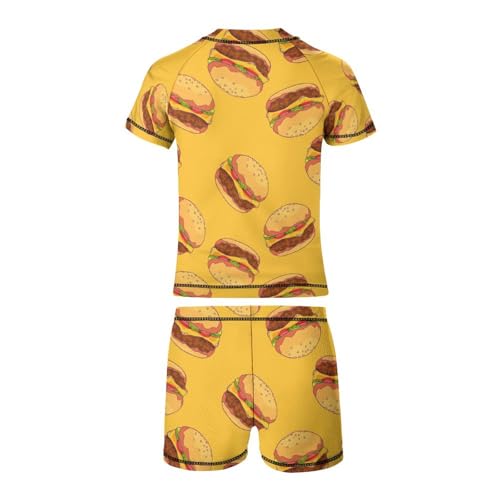 Cheeseburger PatternChildren's Swimsuits Boys Two Piece Suit7-9Y（120cm）3
