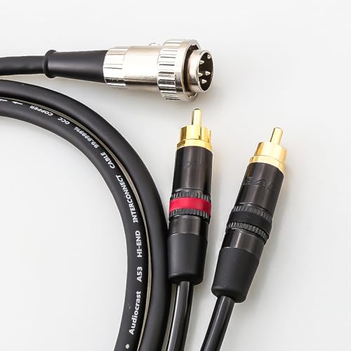 Cable DIN de 4 pines a 2 RCA con blindaje de cobre para audio de estudio 6