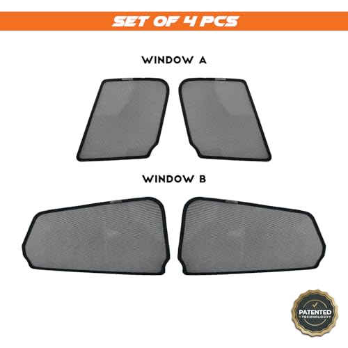 Image of Car Sunshades for Glanza Magnetic Sun Shades /Curtains - Set of 4pcs (Row A /B) Suitable for Glanza 2022 Onwards