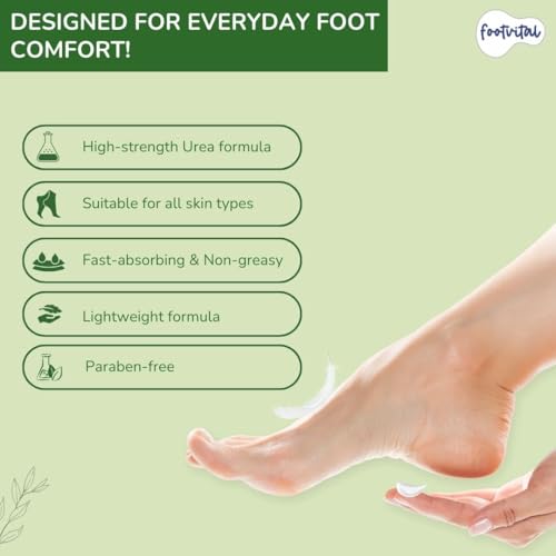 Image of Footvital 42% Urea Cream for cracked heels with 2% Salicylic Acid 200 g | intensive foot repair formula | skin-friendly | dermatologist-approved