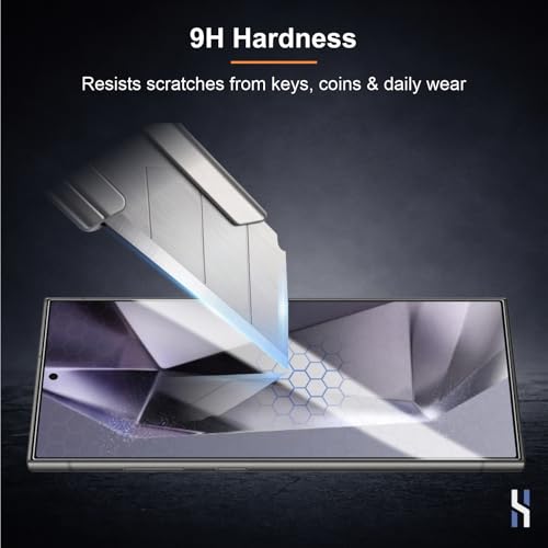 Image of Tempered Glass for Samsung Galaxy S24 Ultra (2026 Edition) Military Grade 9H Screen Guard, Anti-Scratch, Shatterproof, Edge-to-Edge Full Coverage