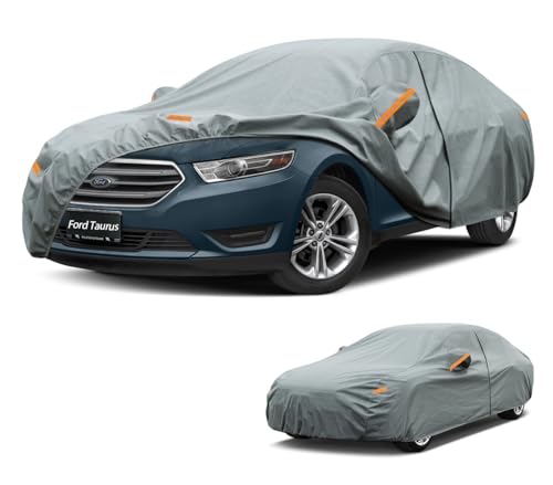 Image of Kayme Heavy Duty Car Cover Custom Fit Ford Taurus(1991-2026), Waterproof All Weather for Automobiles, Full Exterior Covers Sun Rain UV Protection.