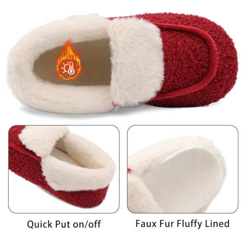 BARERUN Womens Slippers Fuzzy House Shoes with Faux Fur Lining Soft-lightweight House Slippers Socks Moccasin Slippers with Rubber Sole Indoor/Outdoor2
