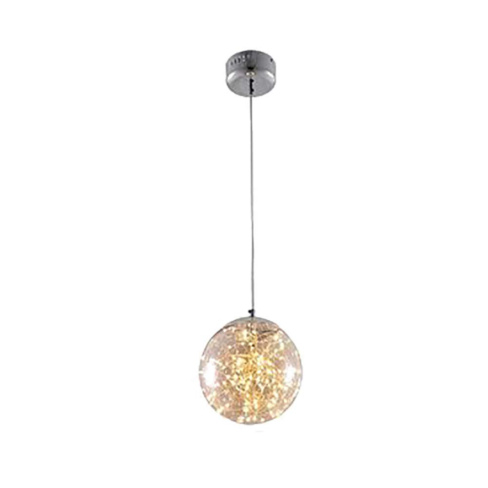 Led Moderno Semplice Gypsophila Lampadario,Camera Corridoio Portico Luci Del Balcone,Caffè Ristorante Music Bar Lampade In Vetro-Cognac colore luce calda 20cm