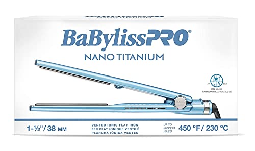 Image of BabylissPRO Nano Titanium Specialty Ionic Hair Straightener, Professional Flat Iron For All Hair Types