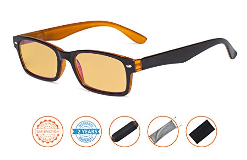 Image of CessBlu Amber Tinted Digital Blue Light Blocking Glasses for Men Women Reading Computer