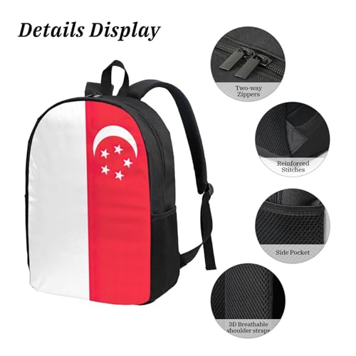 Sac à dos léger Singapour EdWal noir avec sac repas et trousse scolaire - 5