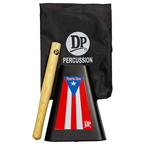 DP Music Puerto Rico Flag 8 Inch Metal Cow Bell Noise Maker with Beater and Bag - Cowbell for Sporting, Football Games, Events - Percussion Musical Instrument - Thumbnail 3