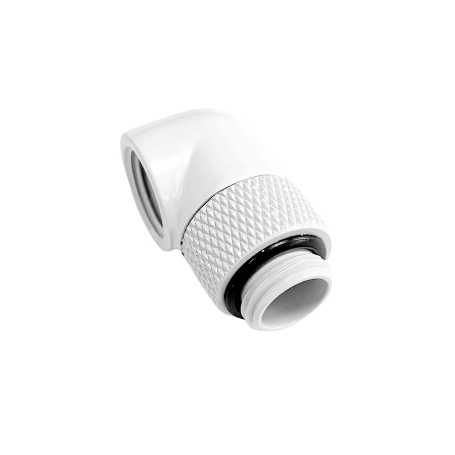 Image of Dracaena 6 pack G1 /4 inch thread Male to Female Extender Fitting, 90A‚ Rotary Fitting Adapter Connector for Computer Water Cooling System, White