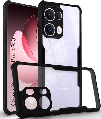 Image of Jkobi Back Cover Case for Oppo Reno13 Pro 5G | Oppo Reno 13 Pro 5G (Shockproof with Polycarbonate Clear Panel | Professional Black)