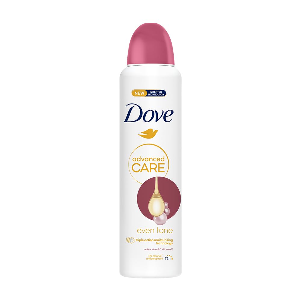 Dove for Women Advanced Care Deodorant Even Tone | 72H Freshness | 0% Alcohol | Triple Moisturising Formula |250 ML
