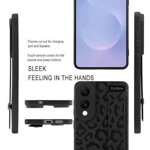 Image of Compatible with Samsung Galaxy S25 Edge Case with Strap Wrist Black