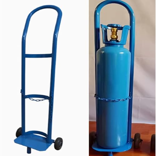Generico Carrello Porta bombole di Ossigeno in Acciaio Inox con Ruote, Carrello Leggero per bombole per ospedali, Catena di Sicurezza, Soluzione per Il Trasporto di apparecchiature mediche
