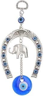 Garneck Blue Evil Eye Ornament Elephant Lucky Car Charms Turkish Horseshoe Hanging Good Luck Blessing Gift for Home Car