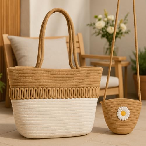 Handmade Jute Crossbody Bag with Daisy Embroidery – Eco-Friendly Summer Shoulder Bag – Boho Casual Tote for Women2