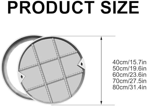 Invisible Septic Tank Covers - Recessed Round Drain Lid, 15.7in (40cm) Manhole Cover Replacement for Community, Park, Street & Sidewalk Use