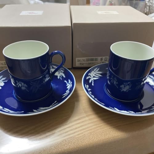 Fukagawa Magnetic White Bursting Coffee Bowl with Bright Dye, 2 Pieces