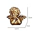 Tlymopukt Angel Sculpture Figurine,4.72x4.33x2.76 Inches Golden Resin Angel Statue Handicraft Decoration Desktop Ornament Memorial Statue Crafts Garden Home Decor