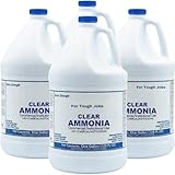 Hathoro (4 Gallons) Clear Ammonia Cleaner Liquid, Multi-Surface Cleaning Solution | Removes Grease, Hard Water Stains and Odors - Multipurpose Kitchen Bathroom and Commercial Use - 1 Gallon, 4 Pack