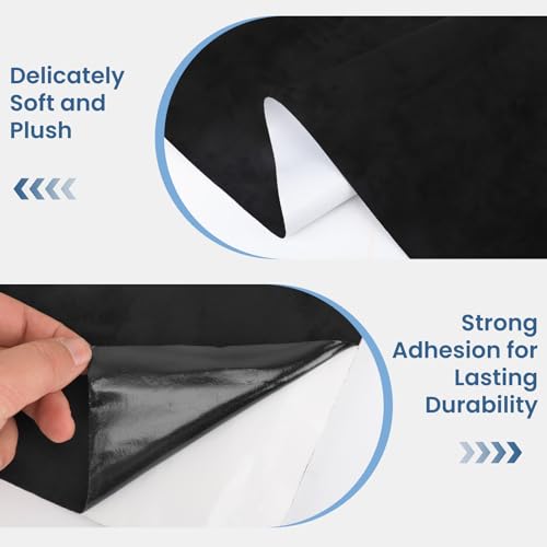 Radiantdecor RDSGZZ1240HS Self-Adhesive Velvet Drawer Liner Black Velvet Fabric Liner For Drawers And Jewelry Boxes thumb #2
