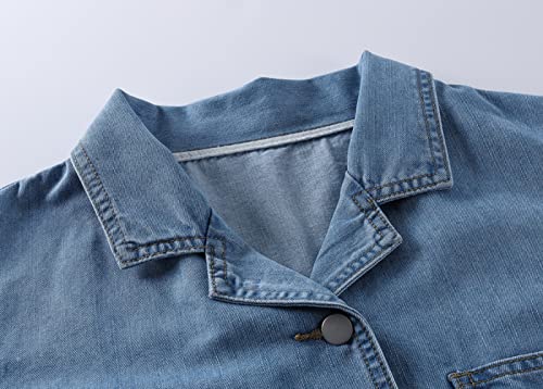 BireFire2015 Women's Shawl Neck Short Sleeve Denim Jacket Short Jeans Summer Shawl4