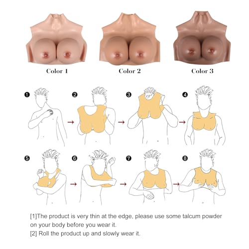 4th Generation Silicone Fake Boobs B-G Cup Realistic Breast Forms Silicone Breastplate for Cosplay Crossdressers4