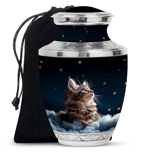 Image of Stargazer's Pet Urn Cat Urns for Ashes - Urns for Burial - Urns for Sale - Cremation Companion Urns - Funeral Ashes Urn - Cremains Containers (10 inch)