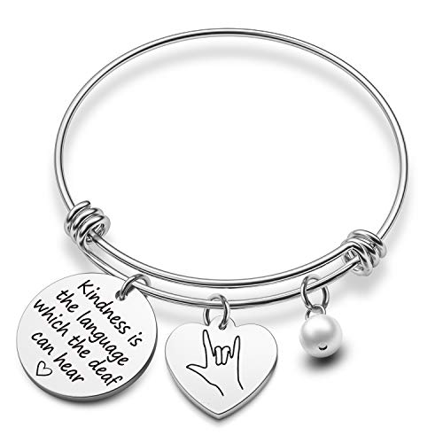 Sign Language Jewelry ASL Jewelry I Love You to the Moon and Back Keychain Sign Language Teacher Appreciation Gift Interpreter Gift ASL Sign Language Keychain (ASL bracelet)