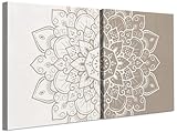 Mandala Wall Art Decor - Mandala Wall Decor Lotus Flower 24x40 - Bohemian Canvas Wall Art - Moroccan