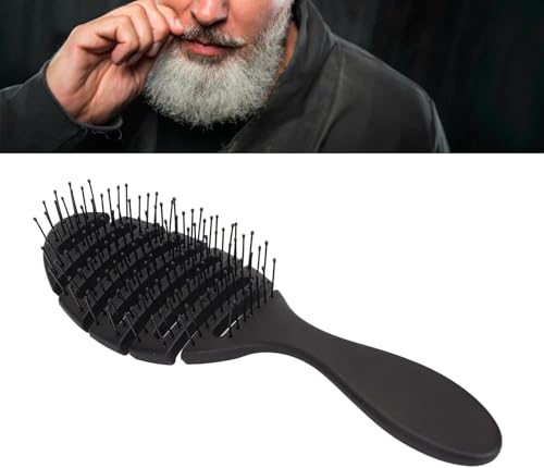 Image of Combelle Curved Vented Hair Brush, 21 cm, Black | Detangling Comb for Wet, Dry, Curly, Thick Hair | Faster Blow Drying, Anti-Frizz, Heat-Resistant for Women, Men & Kids (Black)