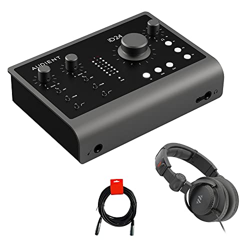 Audient Id24 Desktop 10X14 Usb-C Audio Interface Bundle With Polsen Hpc-A30-Mk2 Closed-Back Studio Monitor Headphones And Xlr-Xlr Cable #TOP22