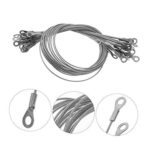 TEHAUX 40 Pçs Cabo De Aço Inoxidável Corda Cabo De Aço Arnês De Segurança Cordão Para Pendurar Cabo