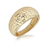 CARISSIMA Women's 9ct Yellow Gold Diamond Cut Pine Dome Ring #Q