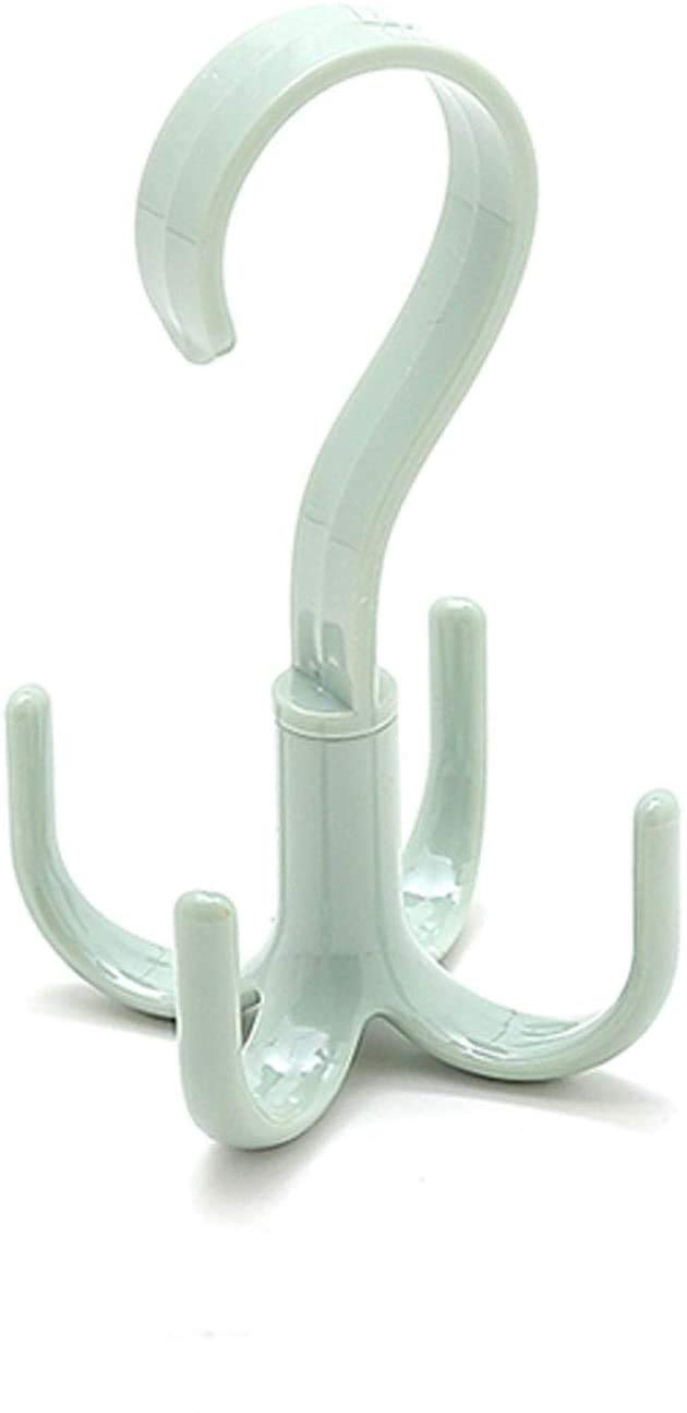 2 Pack Scarf Organizers, Rotating Headband Handbag Hanger for Closet, 4 Hooks (Nordic Green)