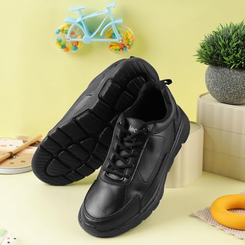 Image of Liberty SCHLSTAR-L Lacing Uniform Shoes for Boys & Girls with PU & EVA Sole | Quick-Wear Elastic Laces | Comfortable Footbed | Stylish, Modern Design