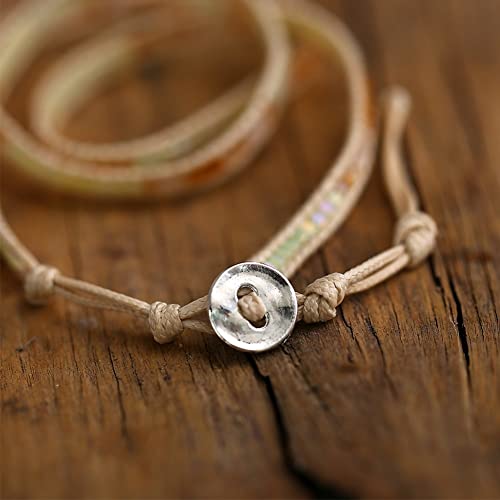 Leige Handmade Woven Stone Beads Bracelets For Women Vintage Multi Layered Wrap Bracelet Armband Charm (Color : A, Size : As Shown) #TOP5
