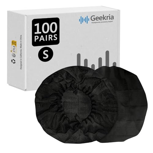 Geekria 100 Pares de Fundas para Auriculares pequeñas elásticas/Fundas para Almohadillas/Auriculares Sanitarios Desechables para Senheiser HD219, HD229, HD239, HD218, HD228, HD38, Solo3, Solo2