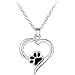 Produktbild outflower Halskette Hund von Mignon Paw Print Halskette Tier Footprint Anhänger Halskette Zubehör-Schmuck für Mädchen-Geschenk Hochzeit für Jahrestag von San Valentino schwarz
