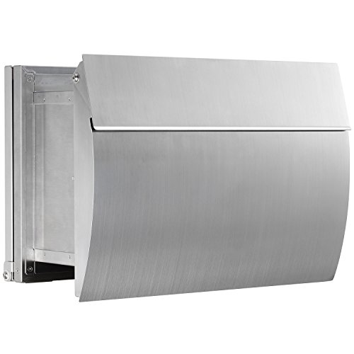 LEON (レオン) MB0310 郵便ポスト 埋め込み型 後ろ出し ステンレス製 メール便対応 防水 おしゃれ 大型 北欧 ポスト 郵便受け (MAIL BOXシート無し) 無塗装ヘアライン