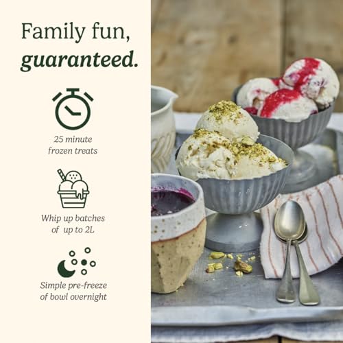 Cuisinart Deluxe Ice cream Maker, Frozen yogurt maker & Sorbet Maker, Homemade desserts, Easy to use at home, Ready in 25 minutes, 5 year guarantee, 2L capacity, Silver ICE30BCU