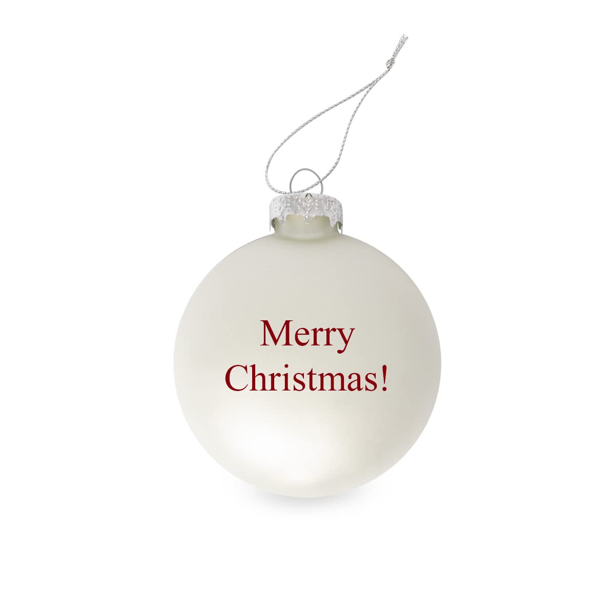 GE24 Weihnachtskugel individuell mit ihrem Text oder Foto - Ø 9cm aus Glas - Christbaumkugel mit Digitaldruck (Seidenmatt) (Silber, 6)