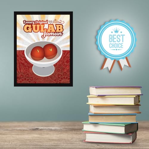Image of Chaka Chaundh - Gulab jamun Quotes Frames - methai Quotes with Frames - sweet Quotess Wall Frames - dessert Quotess for Poster Decor - (14 X 11 Inches)