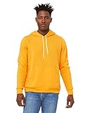 Bella + Canvas Unisex Sponge Fleece Pullover Hooded Sweatshirt L GOLD