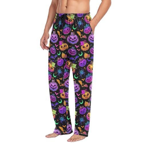 Laprad Men's Pajama Pants Lounge Comfy Pjs Bottoms Halloween Pumpkins Soft Sleep Pant with Pockets4