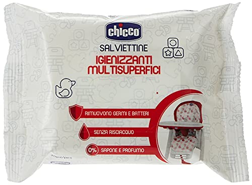 Chicco - Chicco Toallitas Limpiadoras Multi Superficies, 1 Paquete con 20 unidades
